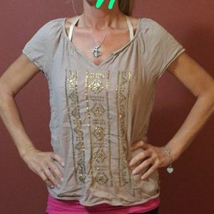 Brown top with sequins